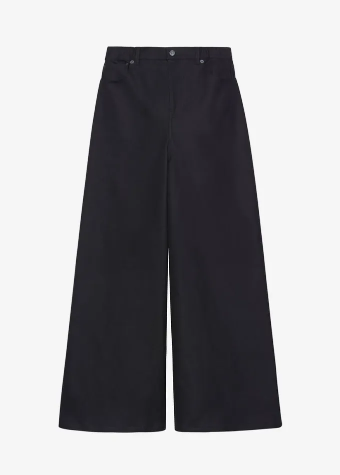 Bottoms Women The Frankie Shop Sasha Wide Leg Twill Pants 8211 Black
