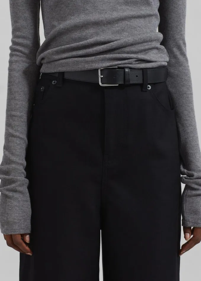Bottoms Women The Frankie Shop Sasha Wide Leg Twill Pants 8211 Black