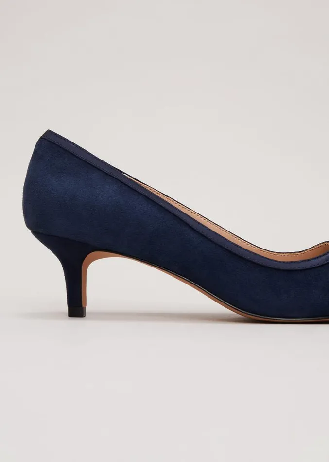 Bow Kitten Heel Shoes Navy Women Phase Eight Occasion Shoes