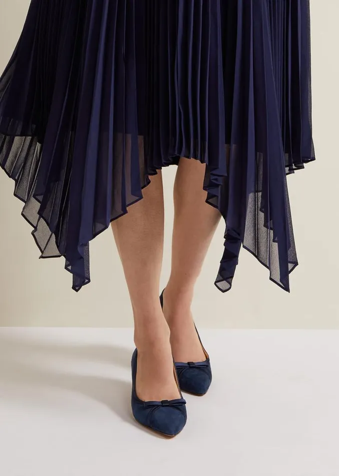 Bow Kitten Heel Shoes Navy Women Phase Eight Occasion Shoes