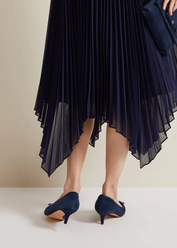 Bow Kitten Heel Shoes Navy Women Phase Eight Occasion Shoes