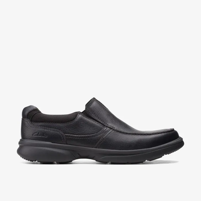 Bradley Free Black Tumbled Leather Men Clarks Casual Dress Shoes
