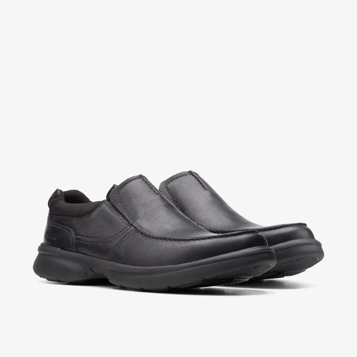 Bradley Free Black Tumbled Leather Men Clarks Casual Dress Shoes