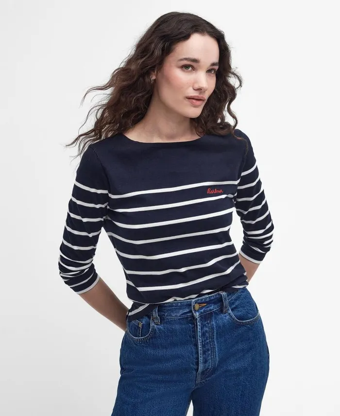 Bradley Striped LongSleeved TShirt Cloudnavy Women Barbour TShirts