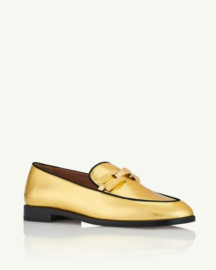 Brandi Mocassin Gold Women Aquazzura Flats
