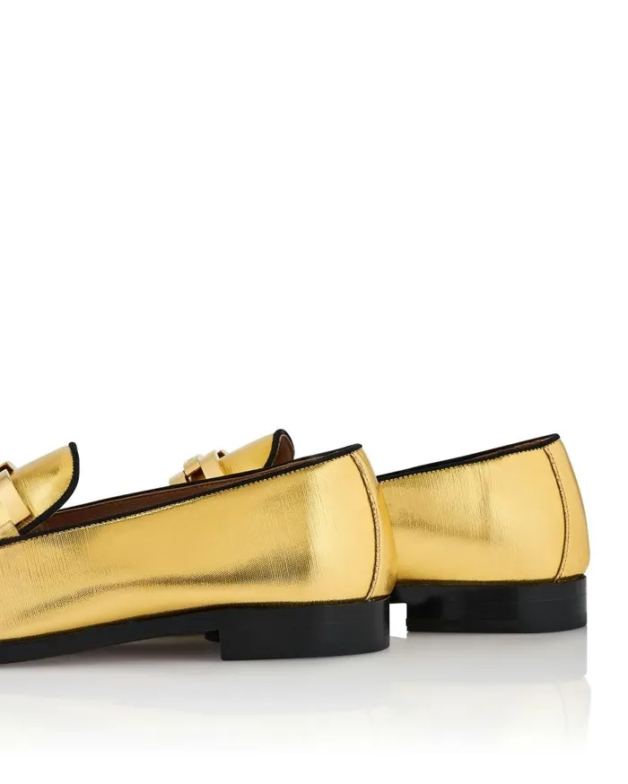 Brandi Mocassin Gold Women Aquazzura Flats Brandi Mocassin Gold Women Aquazzura Flats