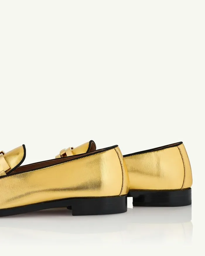 Brandi Mocassin Gold Women Aquazzura Flats Brandi Mocassin Gold Women Aquazzura Flats