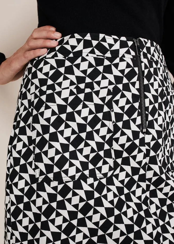 Bregitta Geo Mini Jacquard Skirt Blackwhite Women Phase Eight Skirts