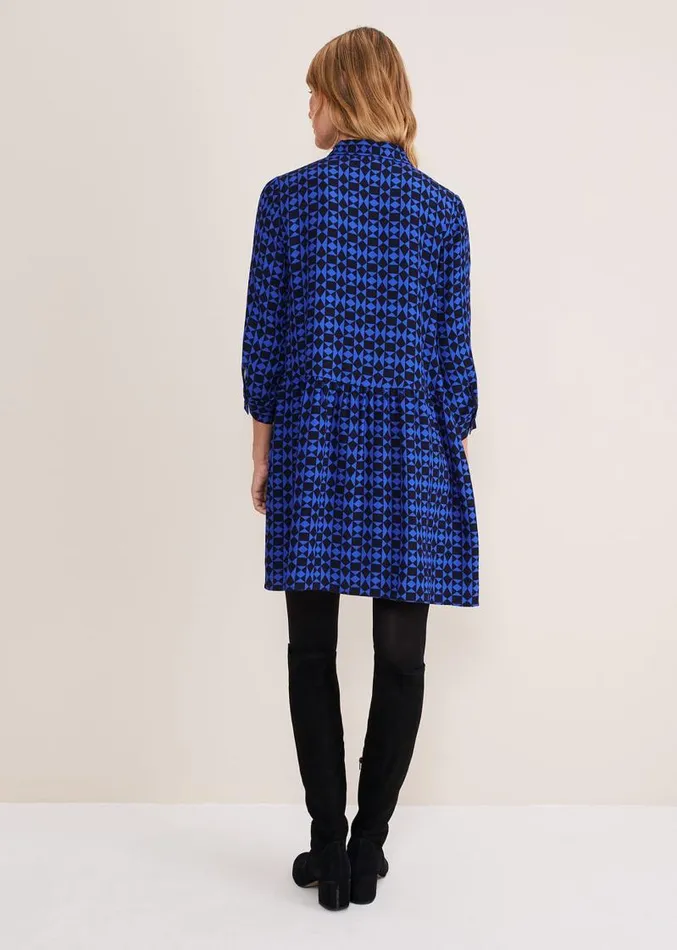 Bregitta Geo Swingdress Blackblue Women Phase Eight Dresses