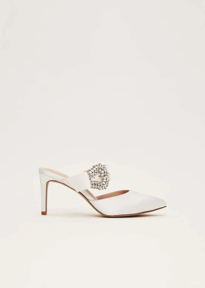 Bridal Jewel Trim Mule Shoe Ivory Women Phase Eight Heels