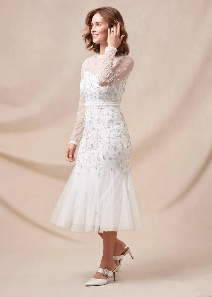 Bridal Jewel Trim Mule Shoe Ivory Women Phase Eight Heels