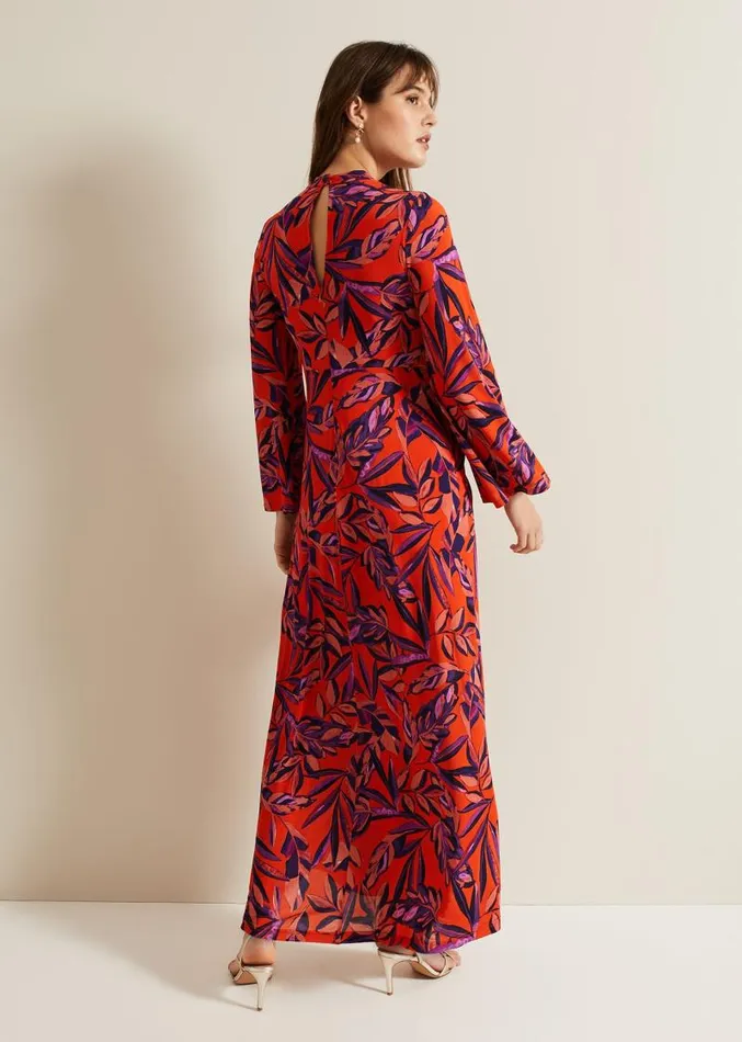 Briella Jersey Leaf Print Maxi Dress Vermillionmulti Women Phase Eight Dresses Briella Jersey Leaf Print Maxi Dress Vermillionmulti Women Phase Eight Dresses