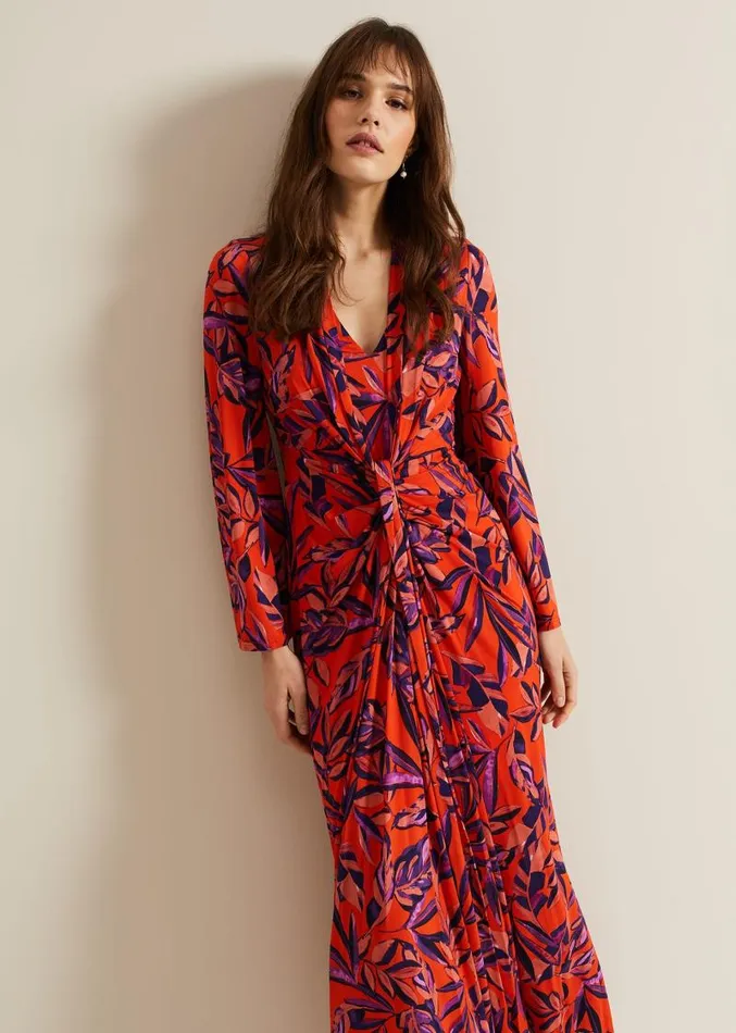 Briella Jersey Leaf Print Maxi Dress Vermillionmulti Women Phase Eight Dresses Briella Jersey Leaf Print Maxi Dress Vermillionmulti Women Phase Eight Dresses