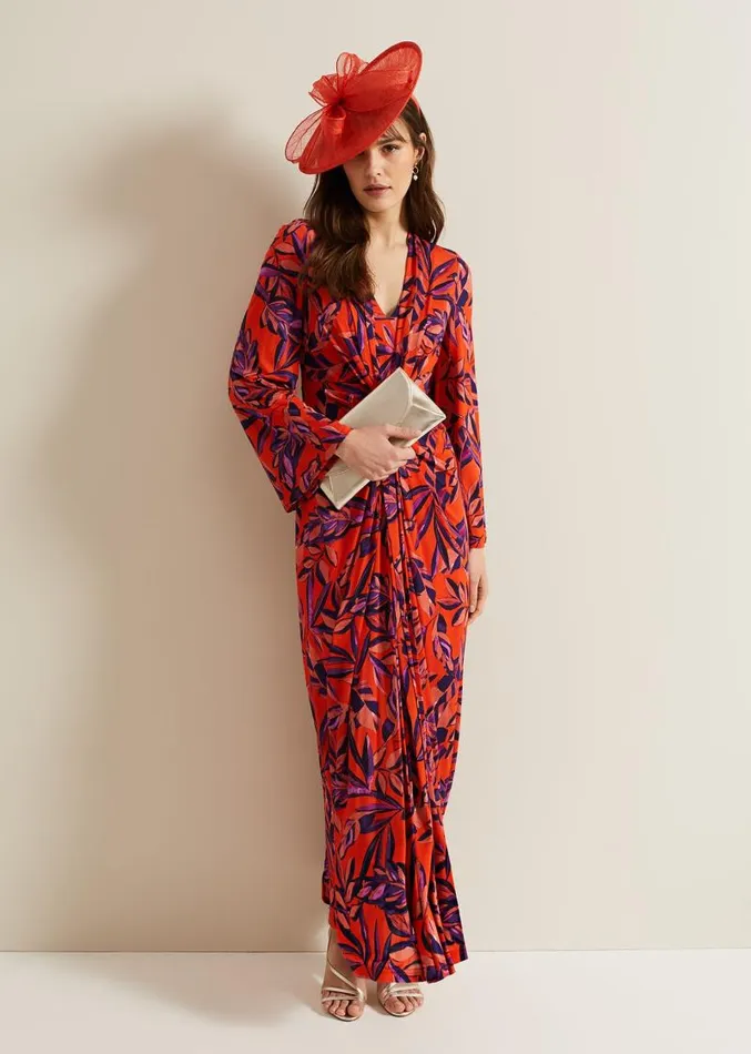 Briella Jersey Leaf Print Maxi Dress Vermillionmulti Women Phase Eight Dresses Briella Jersey Leaf Print Maxi Dress Vermillionmulti Women Phase Eight Dresses