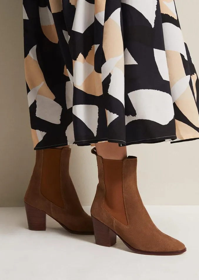 Brown Suede Cowboy Boots Tan Women Phase Eight Boots