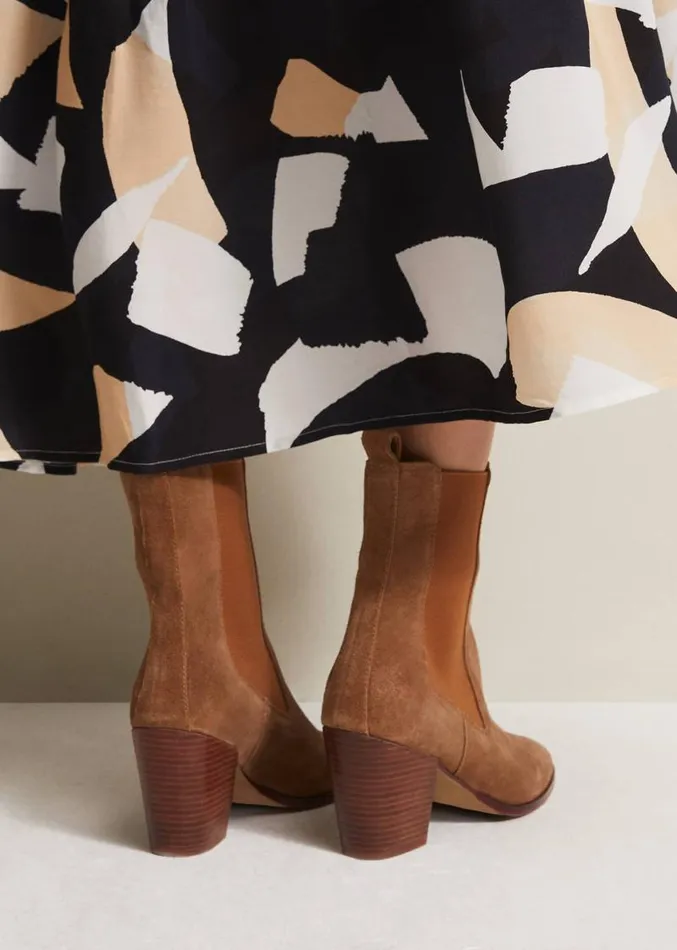 Brown Suede Cowboy Boots Tan Women Phase Eight Boots