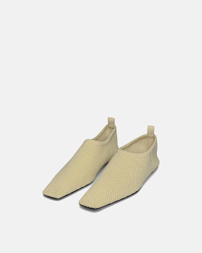 Buju MeshKnit SquareToe SlipOn Shoes Sand Mesh Women Nanushka Shoes