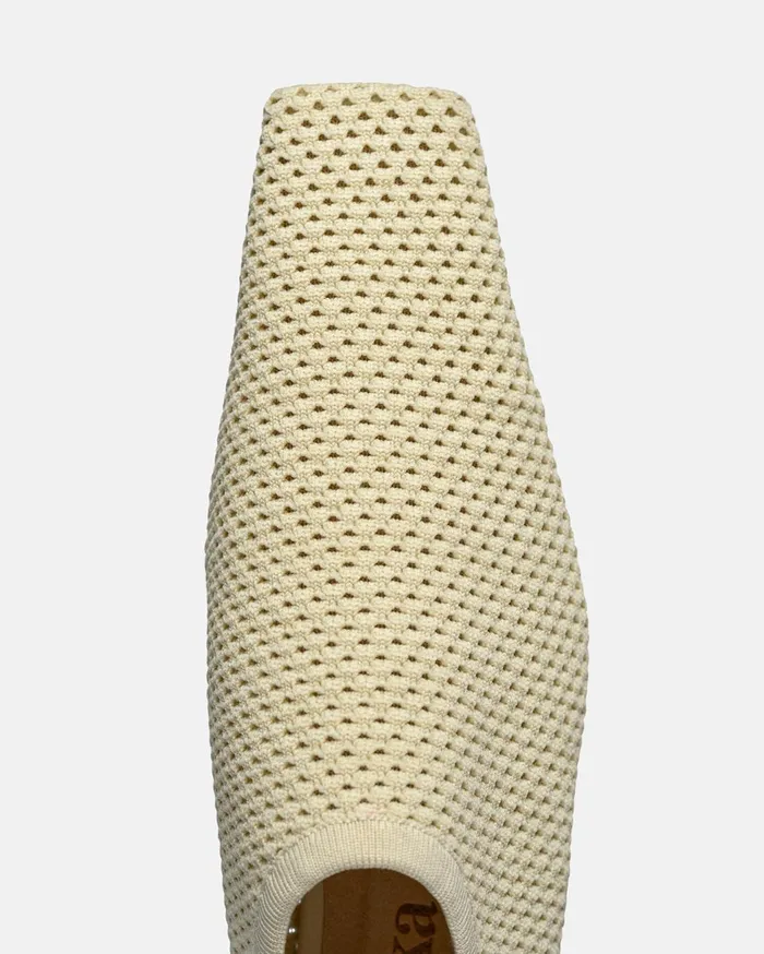 Buju MeshKnit SquareToe SlipOn Shoes Sand Mesh Women Nanushka Shoes