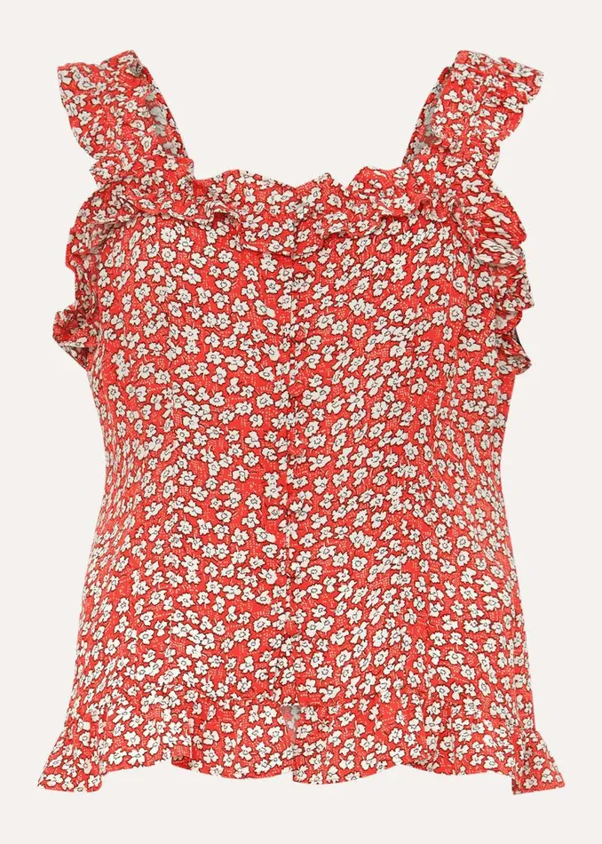 Callista Ditsy Floral Frill Cami Blouse Redwhite Women Phase Eight Shirts and Blouses Callista Ditsy Floral Frill Cami Blouse Redwhite Women Phase Eight Shirts and Blouses