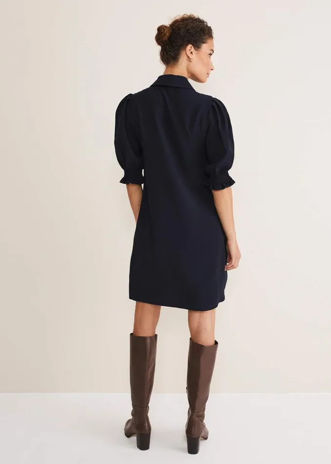 Candice Navy Zip Mini Dress Navy Women Phase Eight Dresses