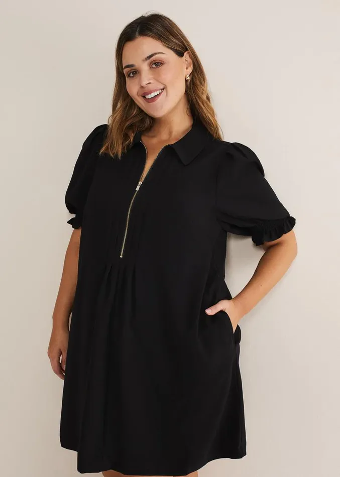 Candice Navy Zip Mini Dress Navy Women Phase Eight Dresses