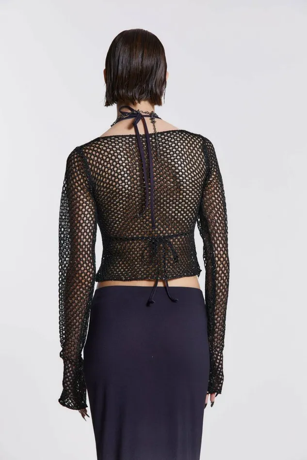 Capella Knitted Top With Hardware Trim Black Women Jaded London Knitwear