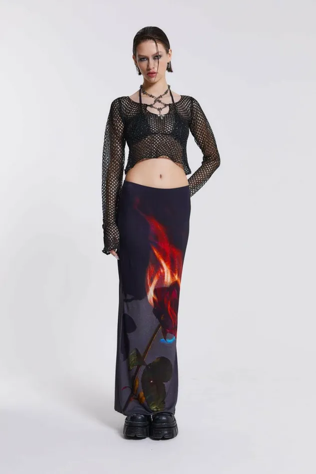 Capella Knitted Top With Hardware Trim Black Women Jaded London Knitwear