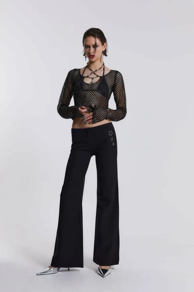 Capella Knitted Top With Hardware Trim Black Women Jaded London Knitwear