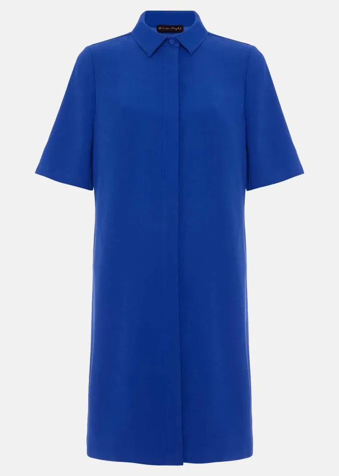 Cara Button Through Tunic Dress Blue Women Phase Eight Dresses