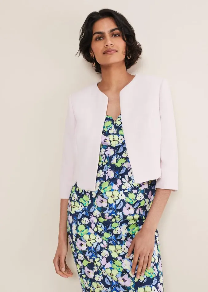 Cara Textured Jacket Misty Mauve Women Phase Eight Jackets