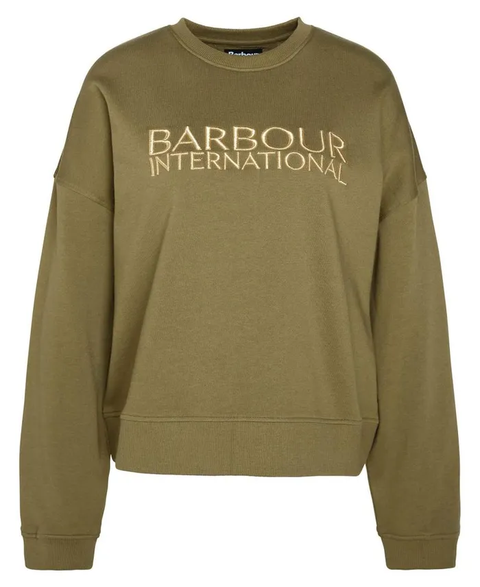Carla Logo Sweatshirt Light Stone Women Barbour Hoodies and Sweatshirts
