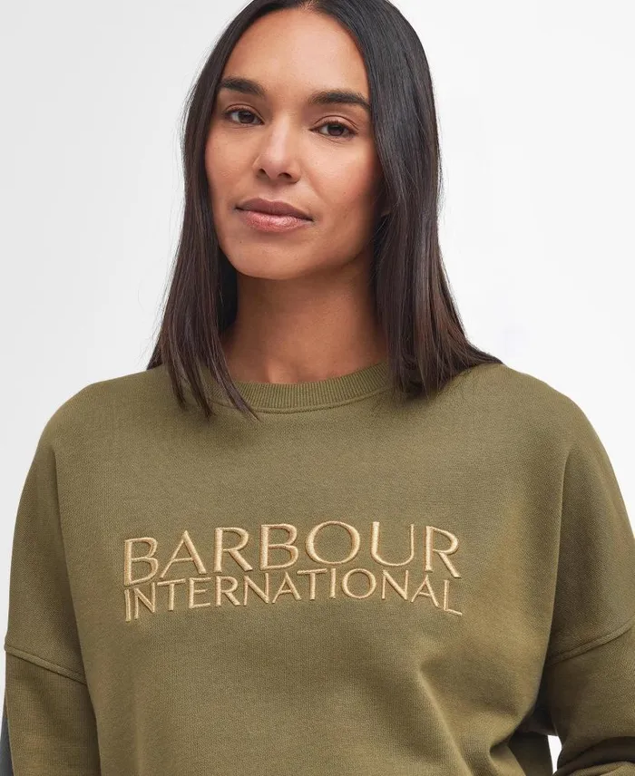 Carla Logo Sweatshirt Light Stone Women Barbour Hoodies and Sweatshirts