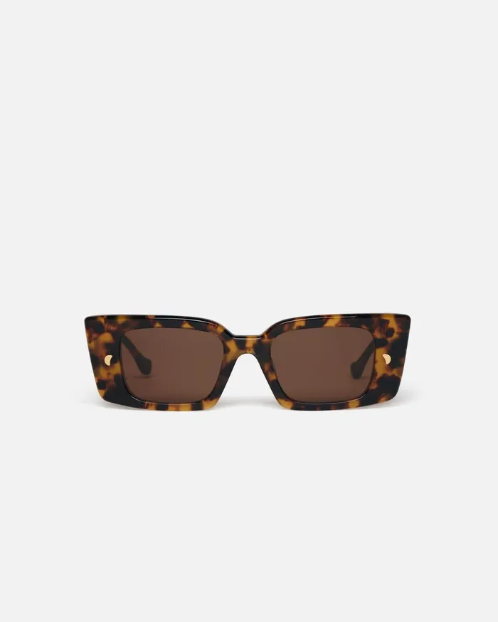 Carmel BioPlastic RectangleFrame Sunglasses Dark Amber WomenMen Nanushka Eyewear