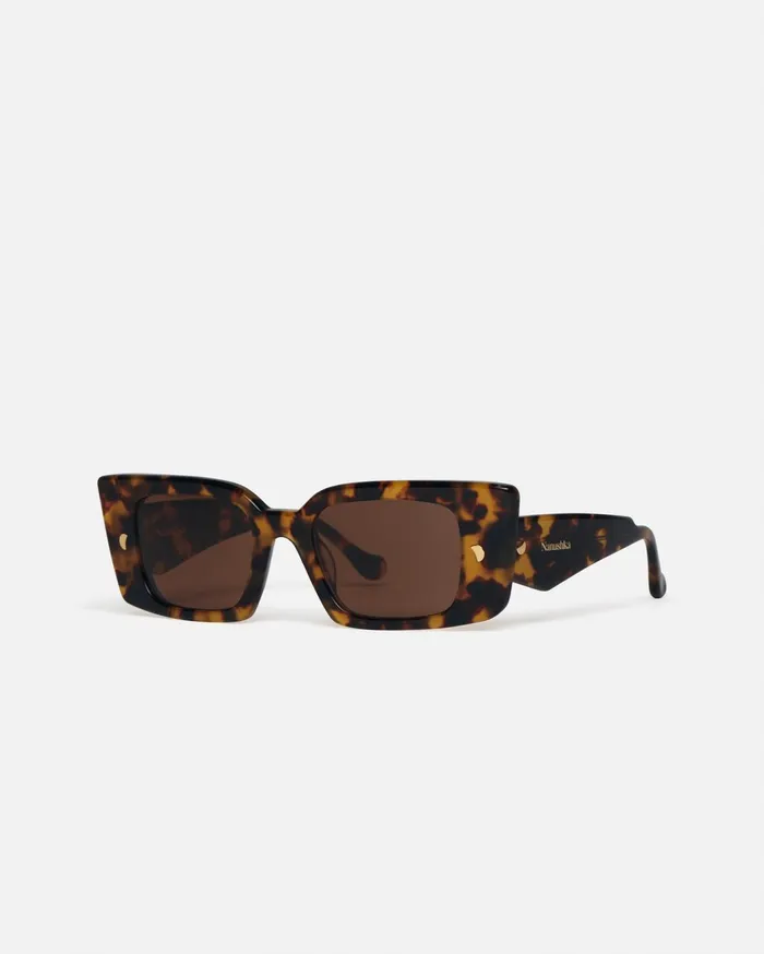 Carmel BioPlastic RectangleFrame Sunglasses Dark Amber WomenMen Nanushka Eyewear