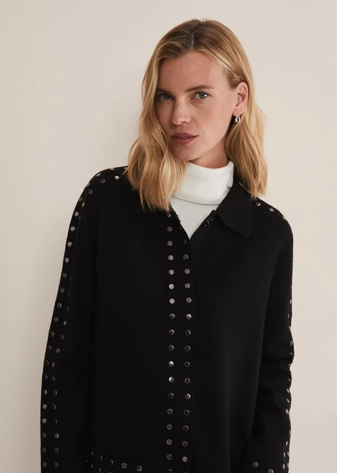 Cassidy Black Knitted Coat Black Women Phase Eight Coats