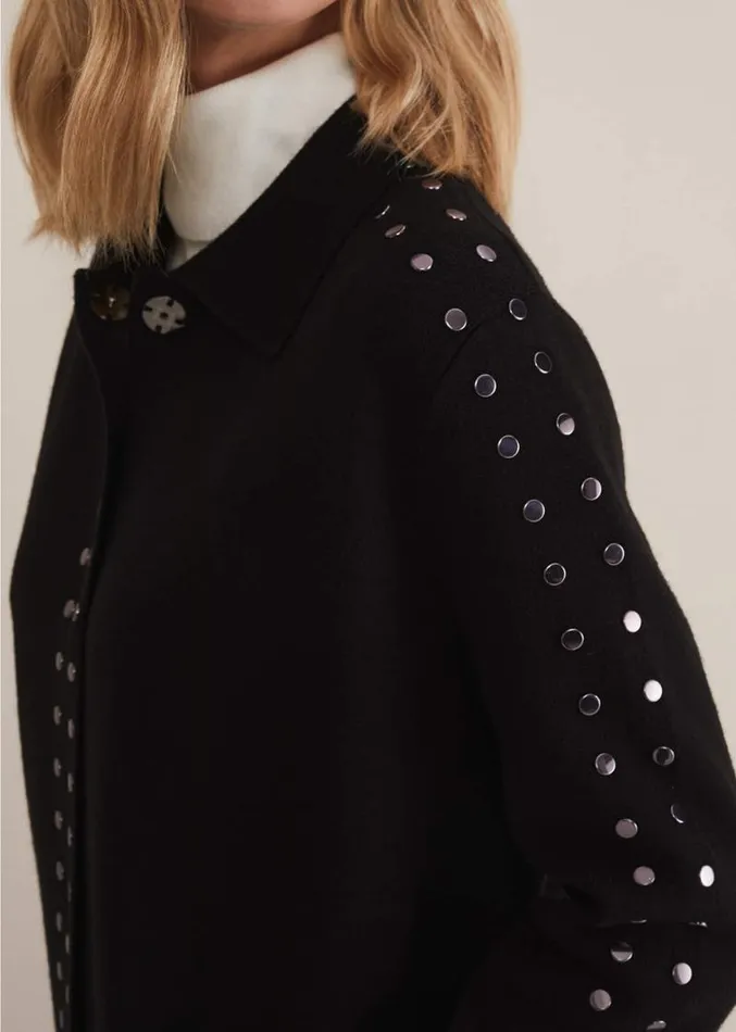 Cassidy Black Knitted Coat Black Women Phase Eight Coats