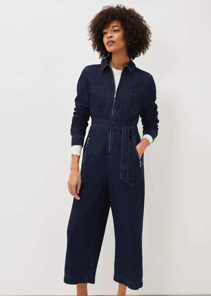 Cecile Denim Wide Leg Jumpsuit Denim Women Phase Eight Dresses