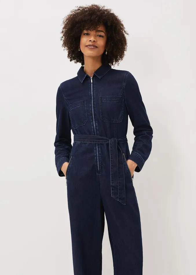 Cecile Denim Wide Leg Jumpsuit Denim Women Phase Eight Dresses