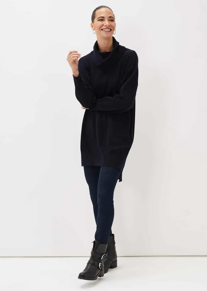 Cecilia Cowl Neck Jumper Dress Midnight Women Phase Eight Dresses