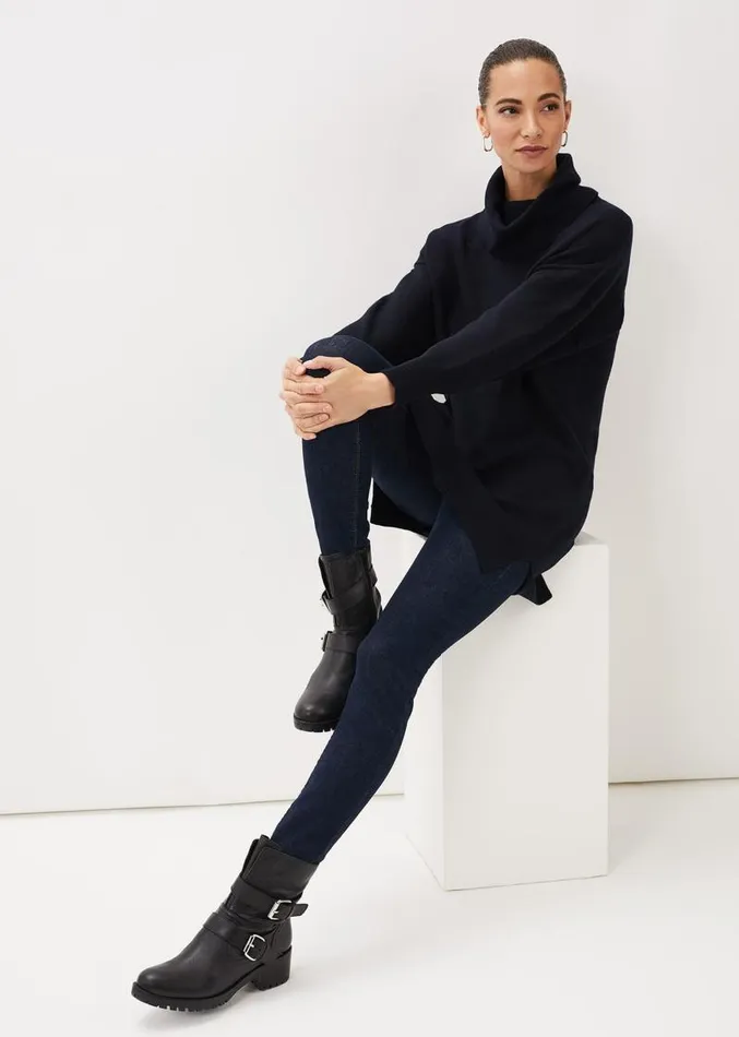 Cecilia Cowl Neck Jumper Dress Midnight Women Phase Eight Dresses