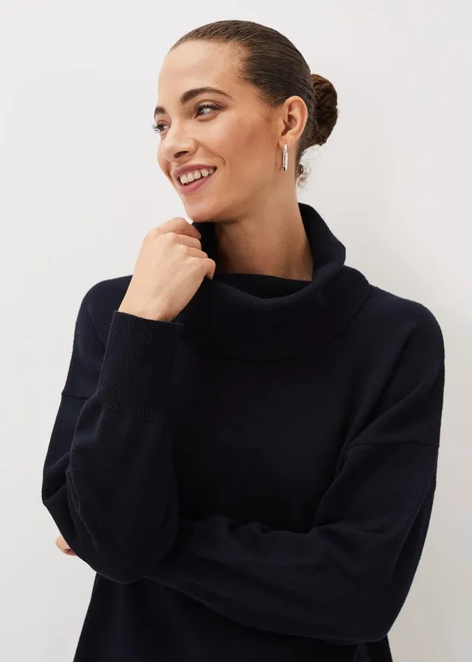 Cecilia Cowl Neck Jumper Dress Midnight Women Phase Eight Dresses