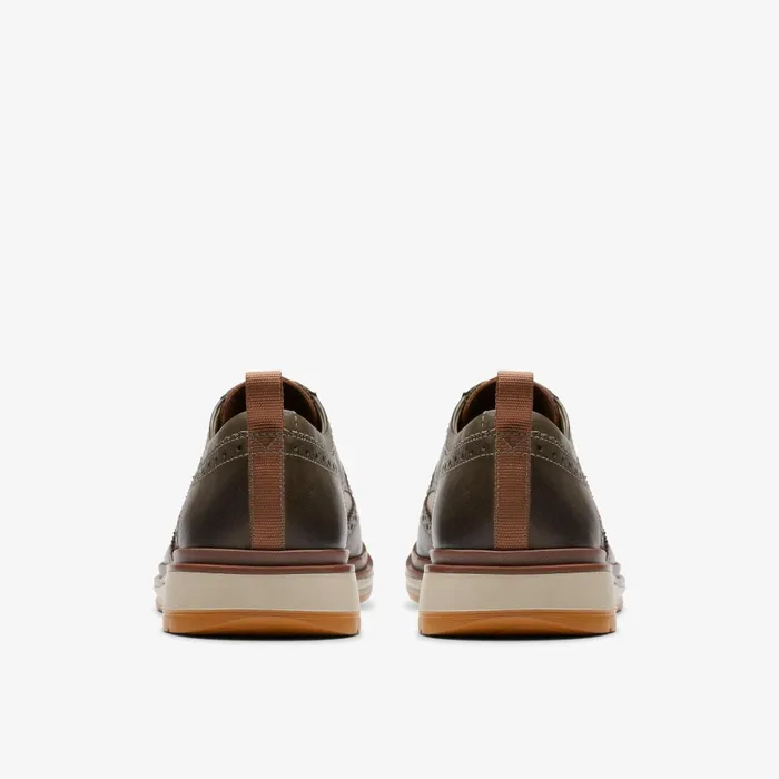 Chantry Wing Dark Olive Combination Men Clarks Casual Dress Shoes