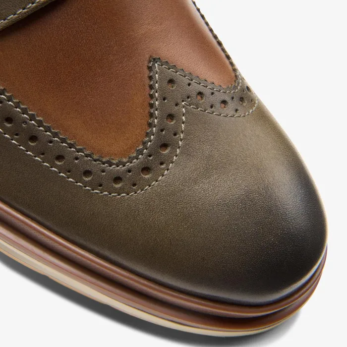 Chantry Wing Dark Olive Combination Men Clarks Casual Dress Shoes