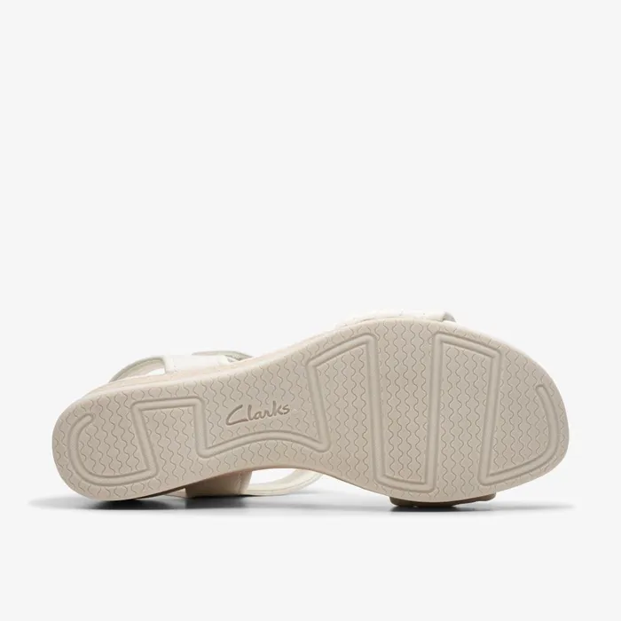 Chelseah Gem Off White Leather Women Clarks Sandals and Flip Flops
