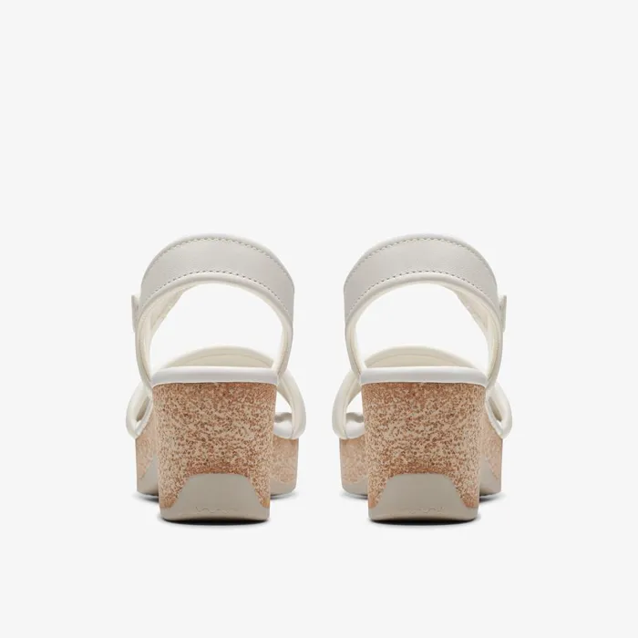 Chelseah Gem Off White Leather Women Clarks Sandals and Flip Flops