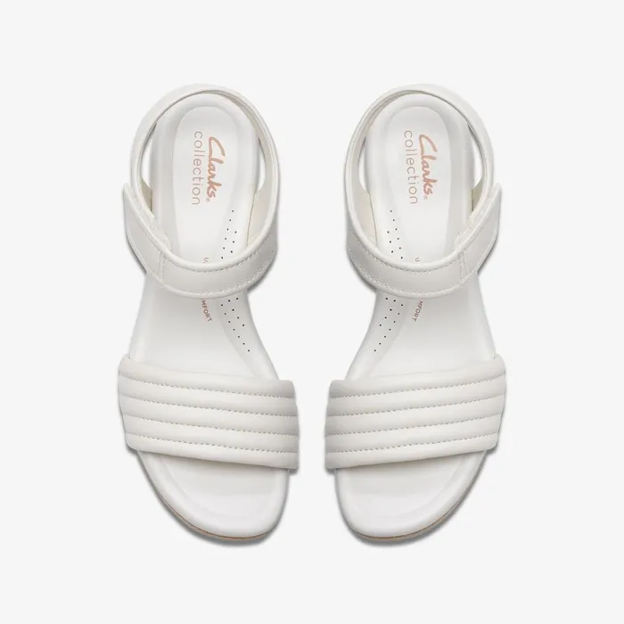 Chelseah Gem Off White Leather Women Clarks Sandals and Flip Flops