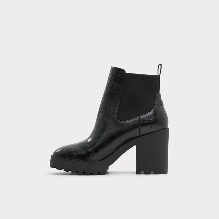 Chetta Black Leather Croco Women ALDO Boots