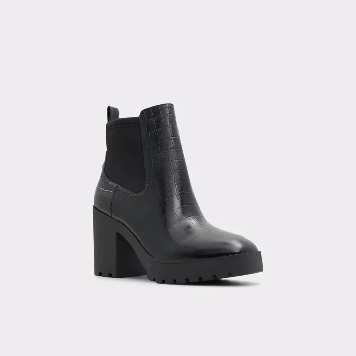 Chetta Black Leather Croco Women ALDO Boots