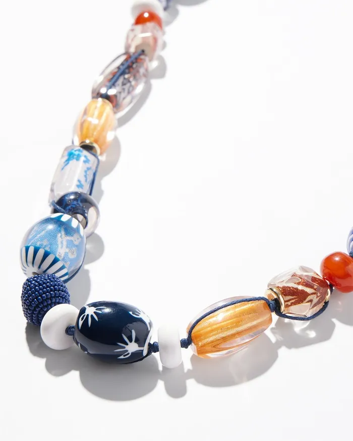 Chico039s Beaded Long Single Strand Necklace Multi Women Necklaces