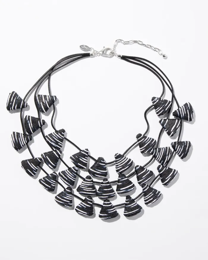 Chico039s Black and White Multistrand Necklace BlackWhite Women Necklaces